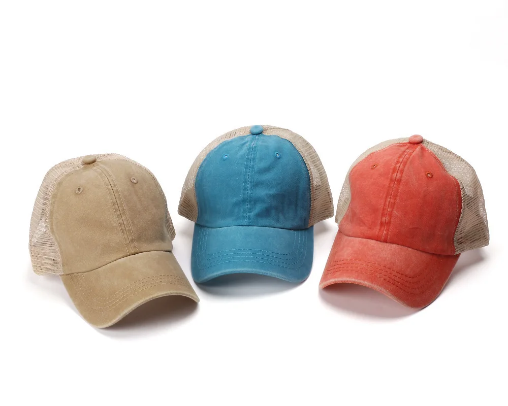 Mode Männer Baseball Kappe Heißer Verkauf Unisex Trucker Hut Multi Farben Plain Baseball Kappe Frauen Männer Gewaschen Baumwolle Kappe – Detail 3