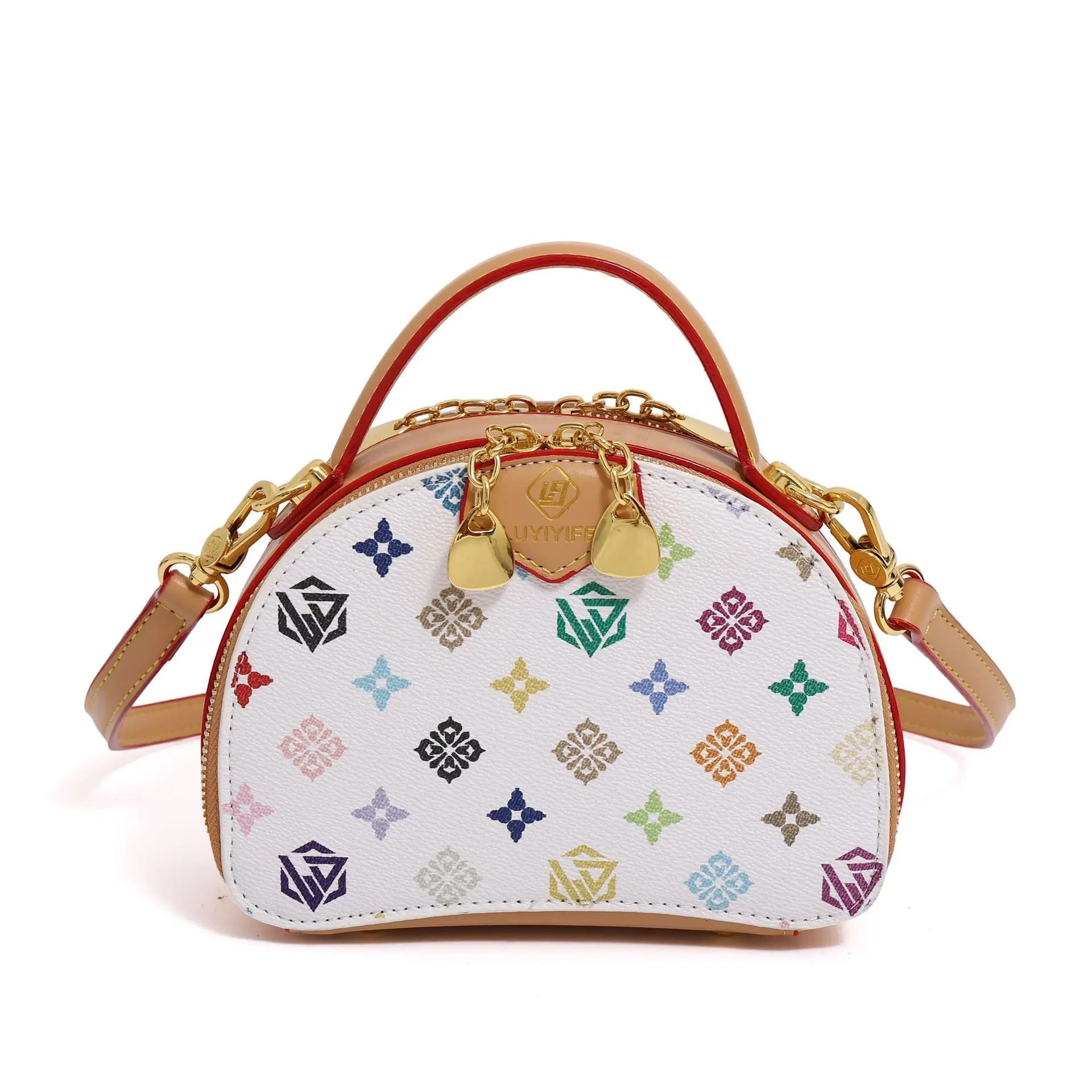 ​ 2025 nova bolsa quadrada feminina com estampa de nicho, bolsa crossbody de luxo de grande capacidade, bolsa de ombro vintage, chique e espaçosa ​