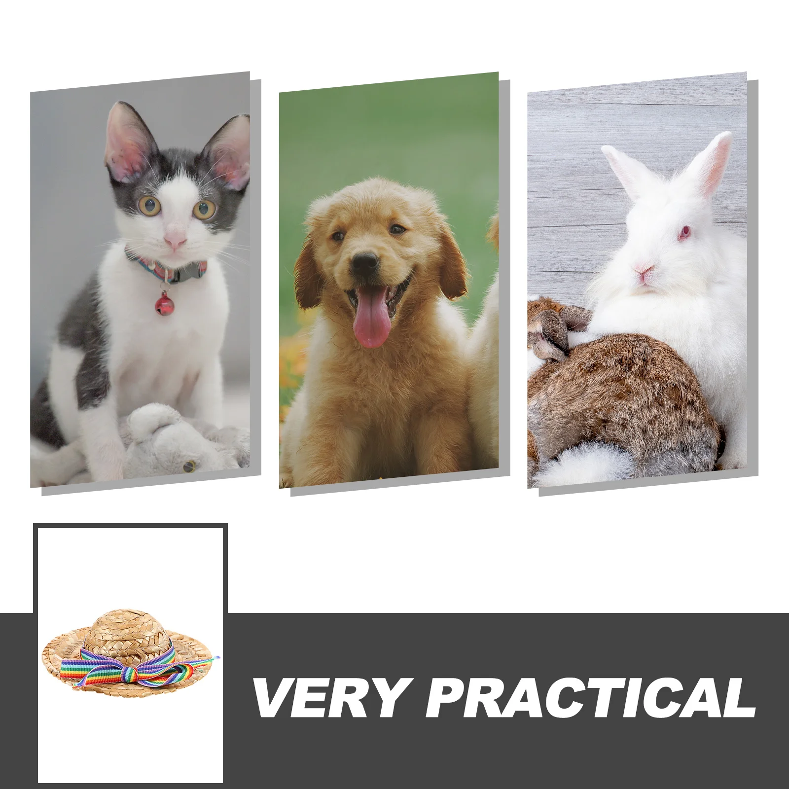 

Pet Woven Straw Hat Decorative Rustic Pet Costume Hat Birthday Party Photo Prop Dog Cosplay Puppy Dress Up Headgear