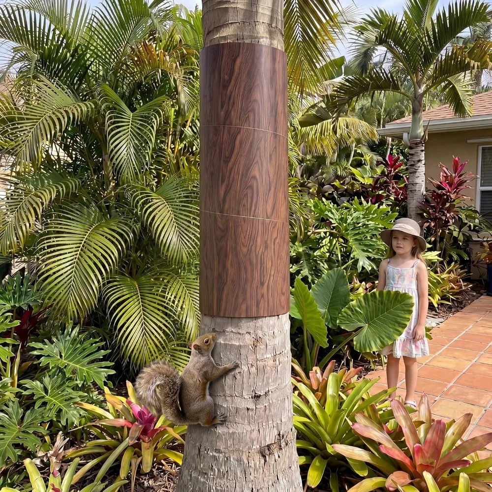 Large Tree Trunk Protector Guard Squirrel Baffle for Bird Feeder Poles Wood Wrap Tree Barrier with Adhesive Tapes Plant Protect