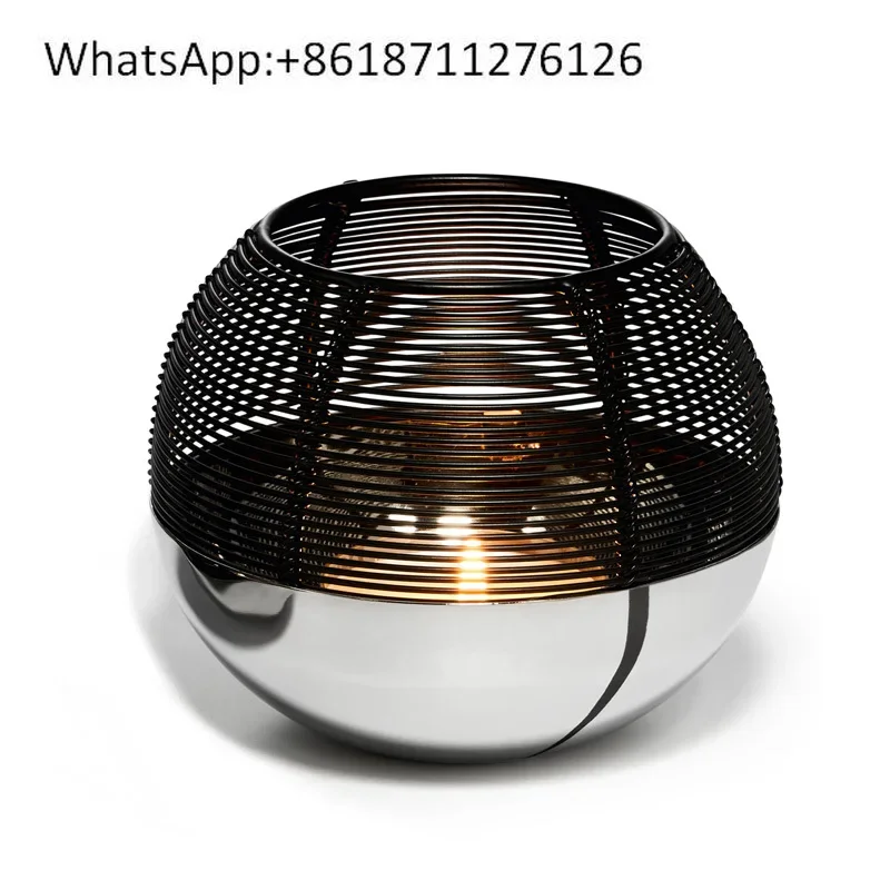 Nordic home ornament ins flower basket vase creative light luxury metal candle holder
