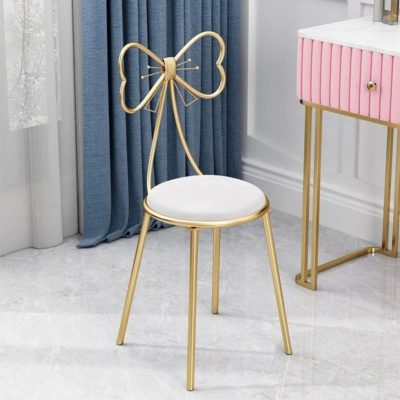 Modern Minimalist Girl Bedroom Dressing Table Stool Butterfly Backrest Mesh Red Chair Ins Manicure Makeup Stool Light Luxury Hot