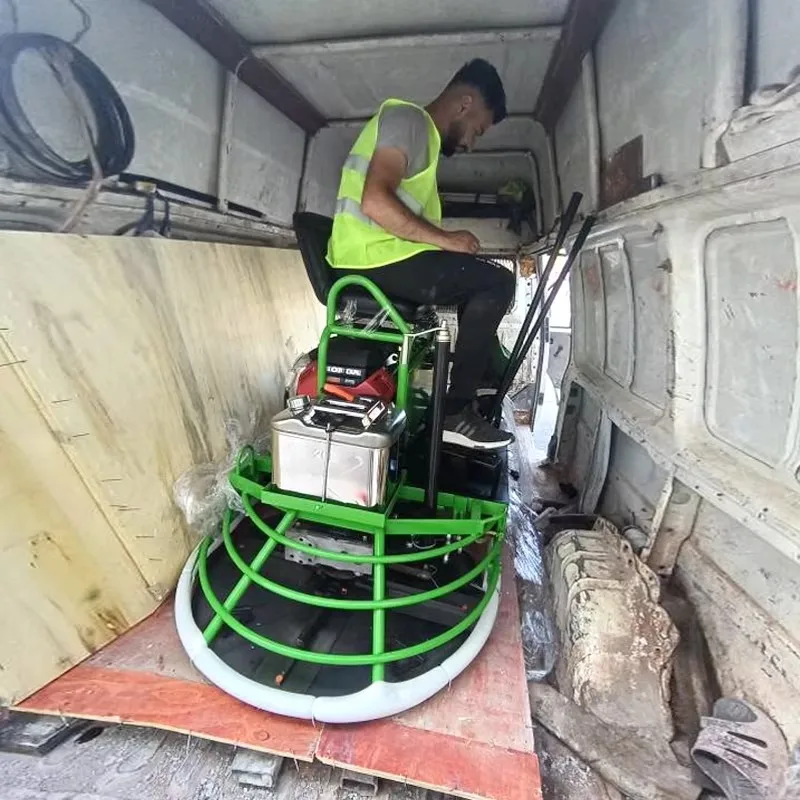 Ride vibrating concrete floor buoys leveling and polishing power spatula and helicopter