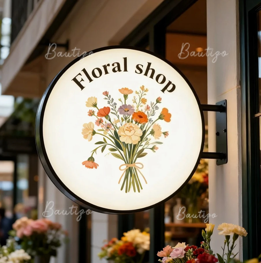 Steel Light Box Custom Outdoor Advertising Light Boxes Double Sided Led Light Box for Coffee Shop Beauty Salon Floral Shop Sign