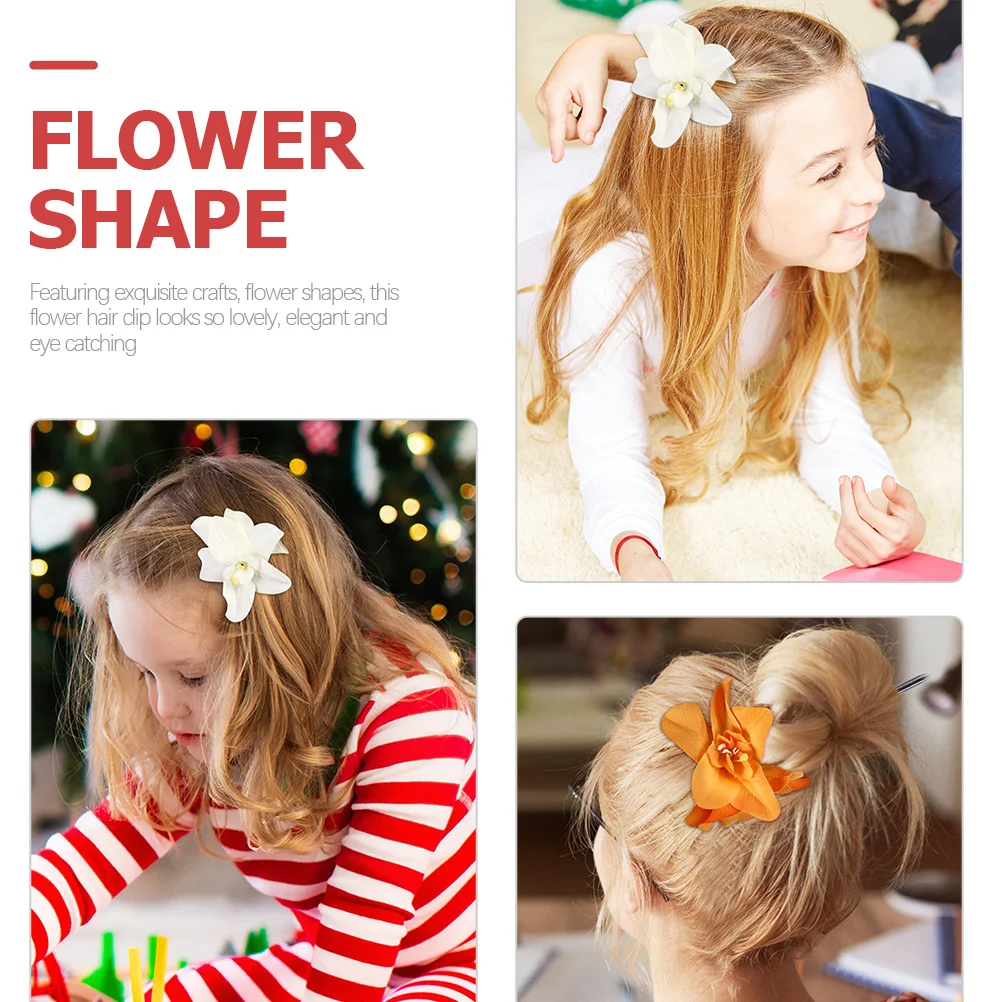 

10 шт., заколки для волос с цветком орхидеи, элегантные заколки с цветочным принтом, подходят для свадебной вечеринки, свадебные аксессуары для волос, декоративный головной убор