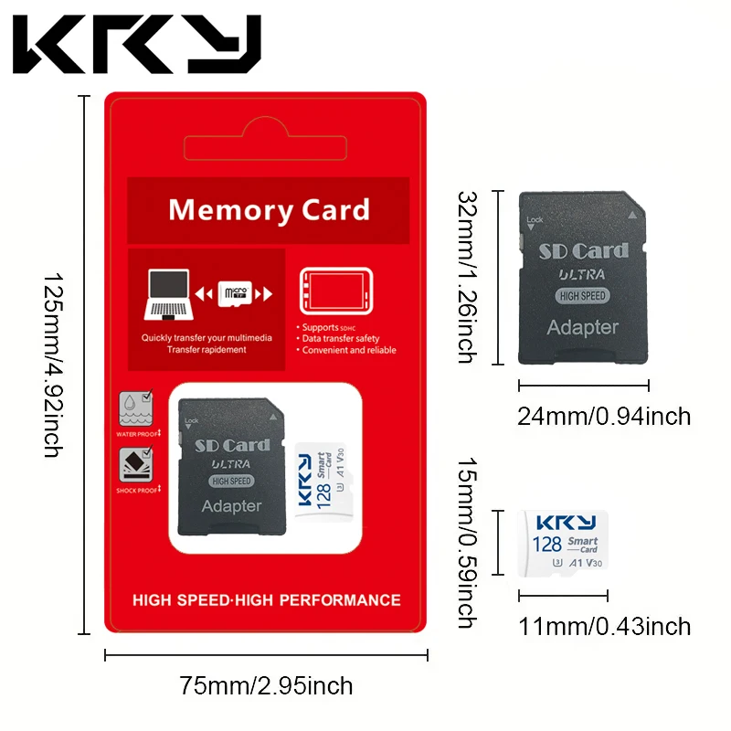 Memory Card SD TF Card High Speed U3 128GB Micro Memory SD TF Card 128GB Class 10 MemoryCard For Phone