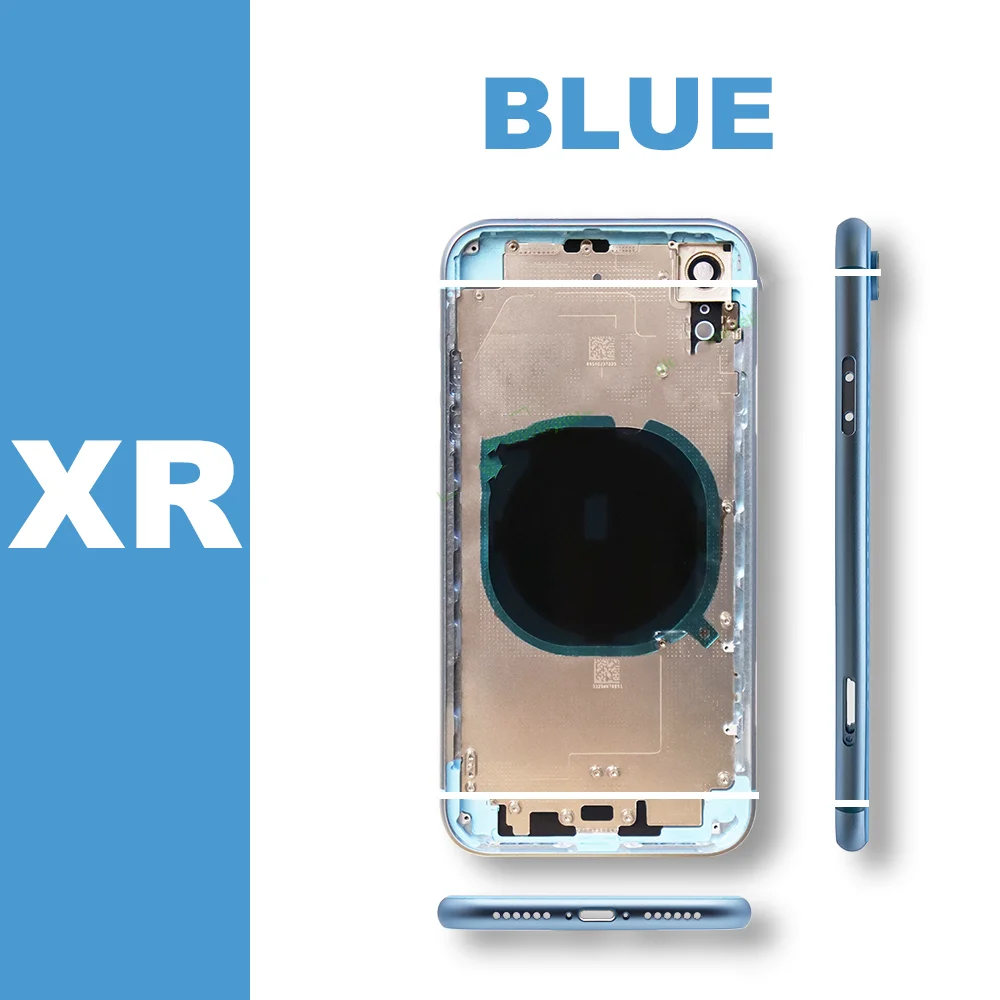 Housing Replaced  For iPhone XR Back Cover+Mid Chassis Frame+SIM Tray+Side Key  Replaced Battery Back Middle Frame XR Back