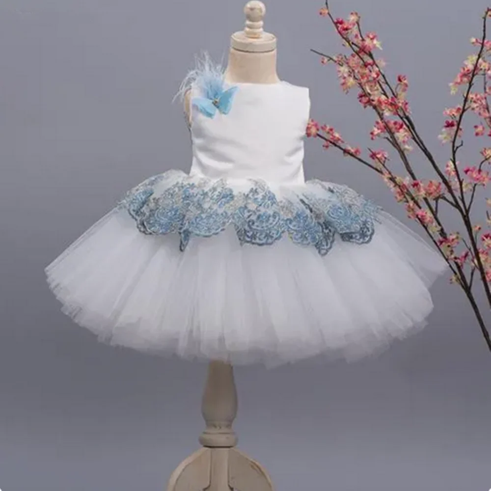 

2023 New Fashion Lace Flower Girl Dress Party Birthday Little Princess Toddler Baby Girls Clothes Children Kids Dresses