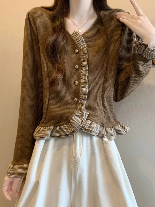 

Весна 2026: Женская удлиненная блузка свободного кроя с асимметричным подолом, повседневный стиль, американский дизайн, полиэстер