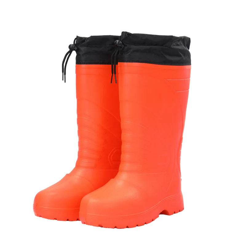 New Men Fashionable Knee-high Rain Boot Waterproof EVA Warm Rain Boots Outdoor Safety Water Shoe Men Fishing Car Wash Work Shoes