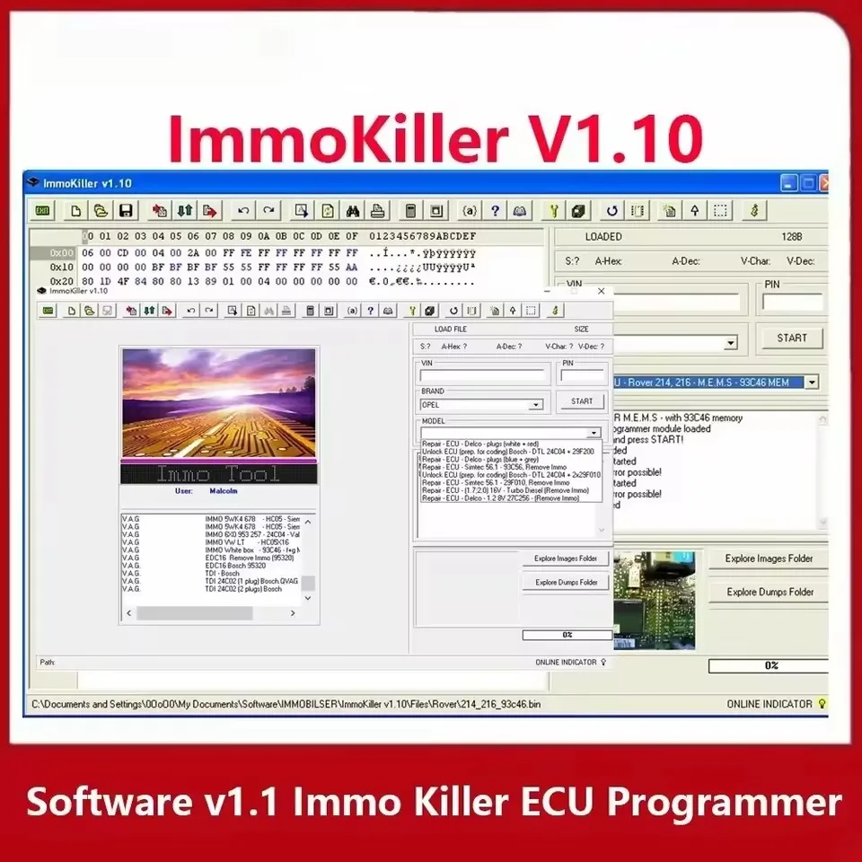 

ImmoKiller V1.10 New IMMO Off Software v1.1 Immo Killer ECU Programmer Tool for Car Repairing Passing Virigining the Immobilizer