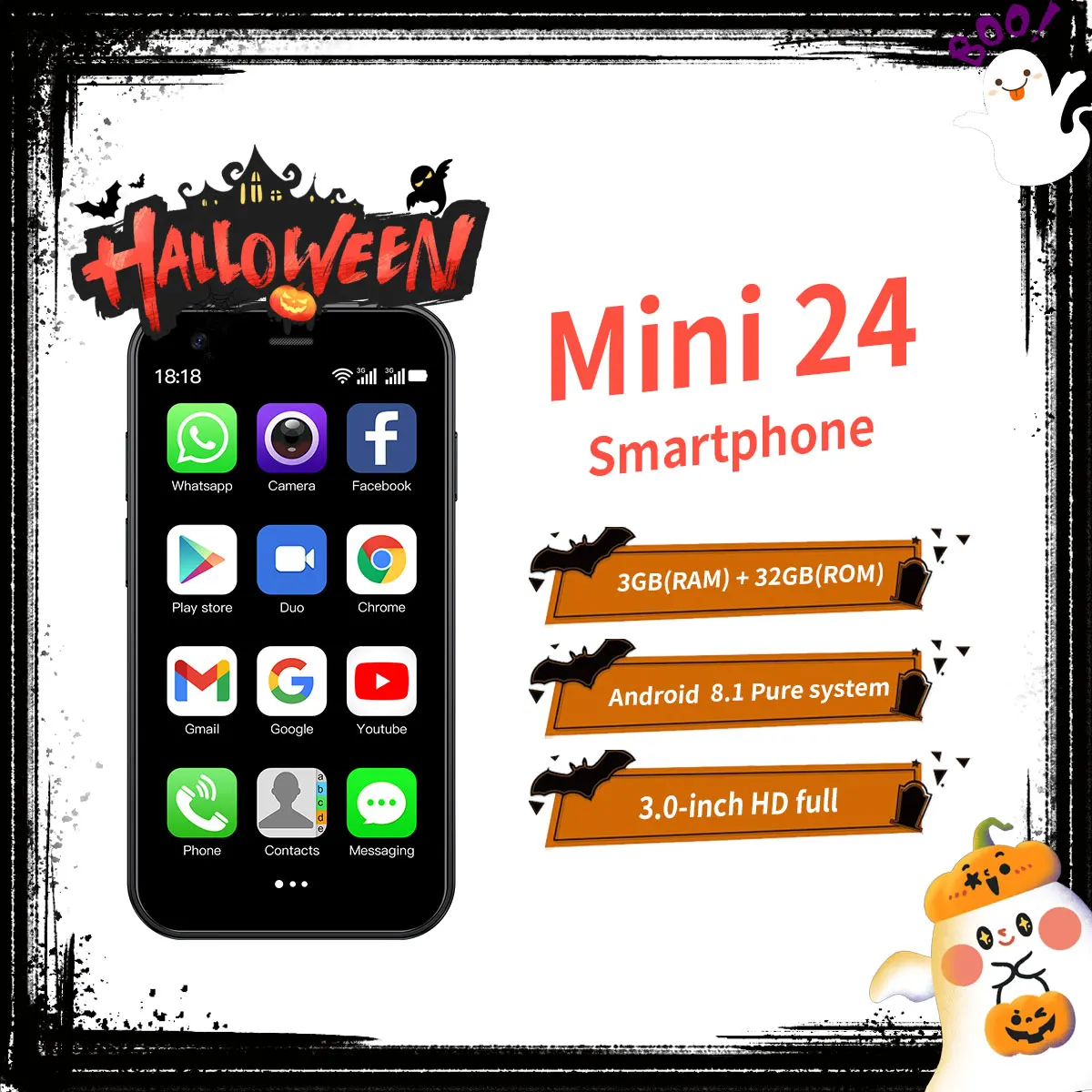 هاتف Soyes Mini 24 Android الذكي 3 بوصة 3 جيجابايت + 32 جيجابايت هاتف بشاشة صغيرة محمول للغاية بطارية 900 مللي أمبير في الساعة متوفر بألوان متعددة