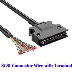 SCSI Connector Wire with Terminal 14/20/26/36/50Pin MDR Male Servo Receptacles Cable Double-layer Shielded SCSI Servo Line