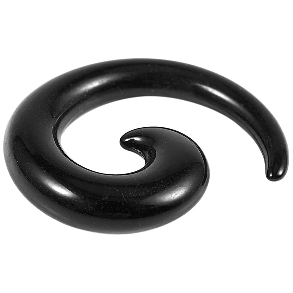 AS94-18 Pairs Of Acrylic Spiral Taper Tunnel Ear Stretcher Expander Plugs---Black