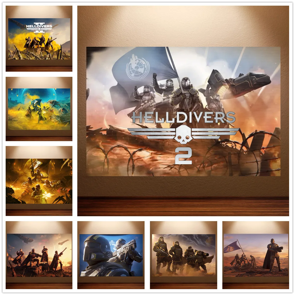 Helldivers 2 Poster Game Poster Canvas Wall Painting Game Room Wall Art Sticker Study Room Wall Decor of Apartment Dormitories