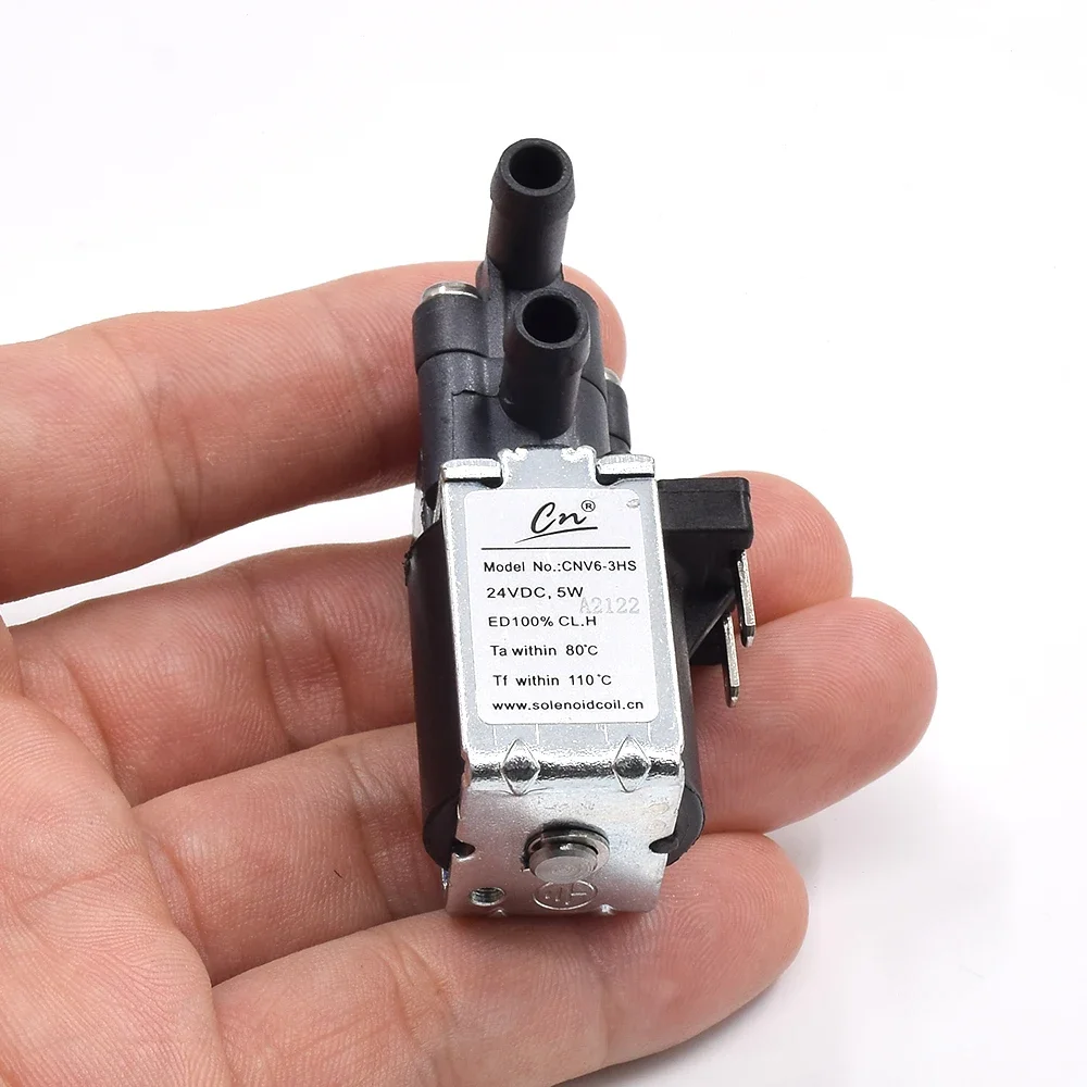 CNV6-3HS DC 24V Micro 2-Position 3-Way Solenoid Valve N/C Normally Closed Air Water Flow Control for Floor carpet Cleaner