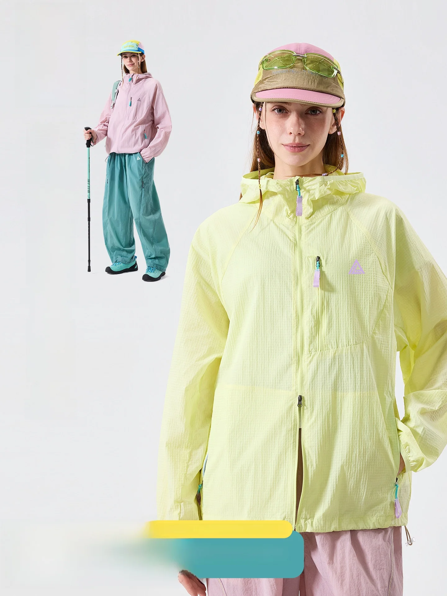 

LAZY DAY Outdoor Women's UV Protection Hat Sportswear Quick Dry Waterproof Nylon Long Sleeve Zipper Closure Regular Length