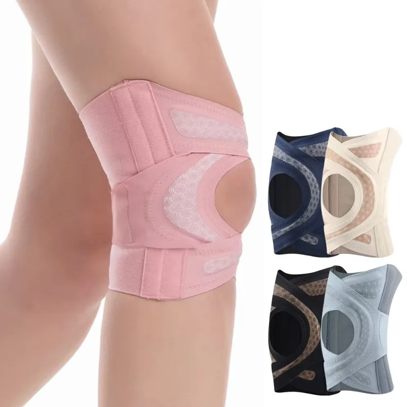 Thin Cross Sports Knee Brace Meniscus Protection Knee Support for Running Fitness Tennis Sports Non-Slip Compression Knee Sleeve