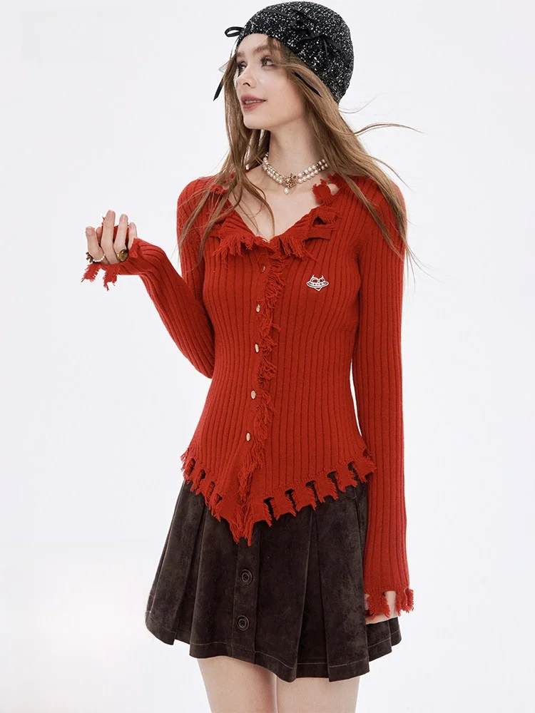 

Красный и черный трикотаж нестандартной формы для женщин, новогодняя битва Dr, внутренняя одежда, повседневная одежда Sle Long Sve, обычная длина