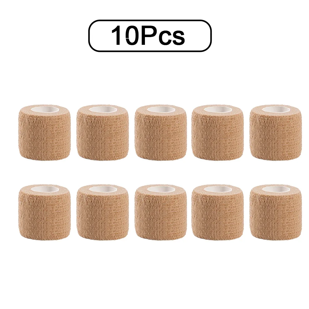 10 stuks elastische zelfklevende atletische tape bandage 2,5/5/10 cm niet-geweven universele pasvorm voor sport voetsteun gewrichtsbescherming