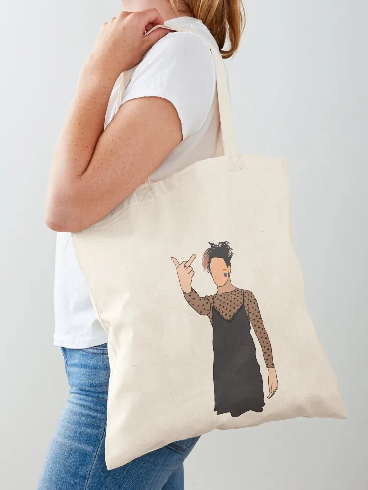 

Yungblud in a dress Tote Bag large tote woman Canvas stote canvas bags