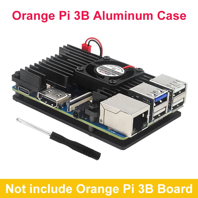 

Orange Pi 3B Aluminum Case Alloy Metal Shell Passive Cooling Enclosure With Cooling Fan Silicone Heatsink for Orange Pi 3B