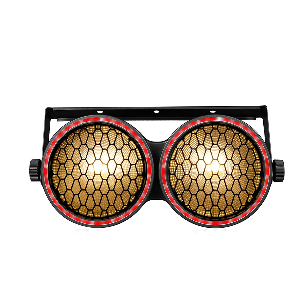 2Eyes COB Blinder Lights DMX512 White&Warm White 200W Par Retro Stage with Strip LED COB Audience Light for DJ Disco Wedding