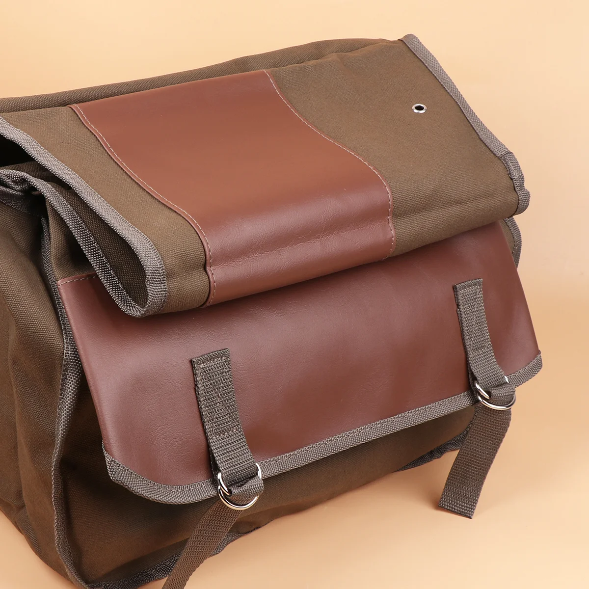 

Large Capacity Canvas Bike Rear Bag Double-Sided Buckle Mountable Storage Pouch for Bicycle Rack Compatible All Sizes Travel