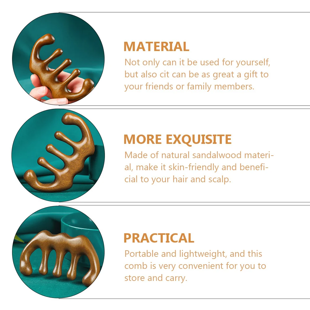 

Расческа для массажа кожи головы, изготовленная из чистого сандалового дерева, портативная, легкая конструкция, способствует кровообращению, отлично подходит для личного или