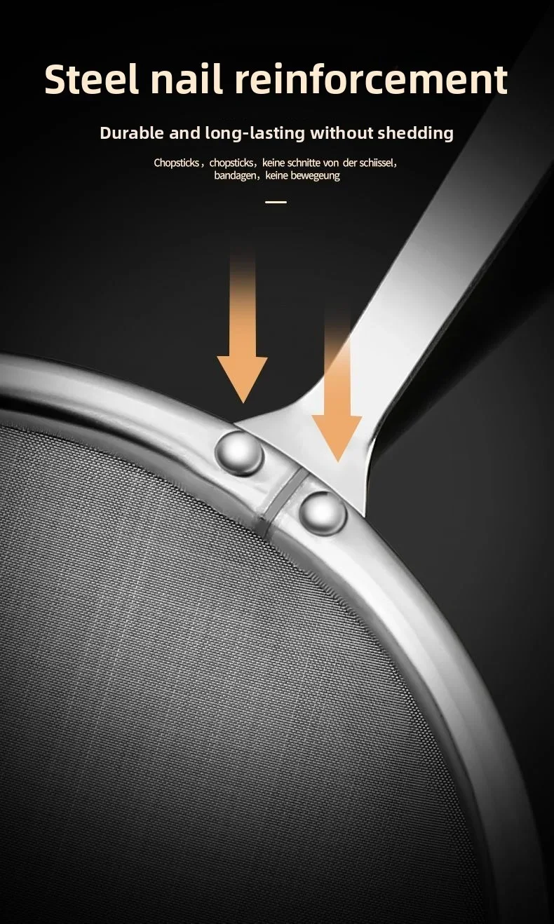 Filter Scoop Edelstahl Fettskimmer Löffel Feinmaschiges Sieb Lebensmittelsieb mit Griff Küche Ölskimmer Sieb – Detail 16