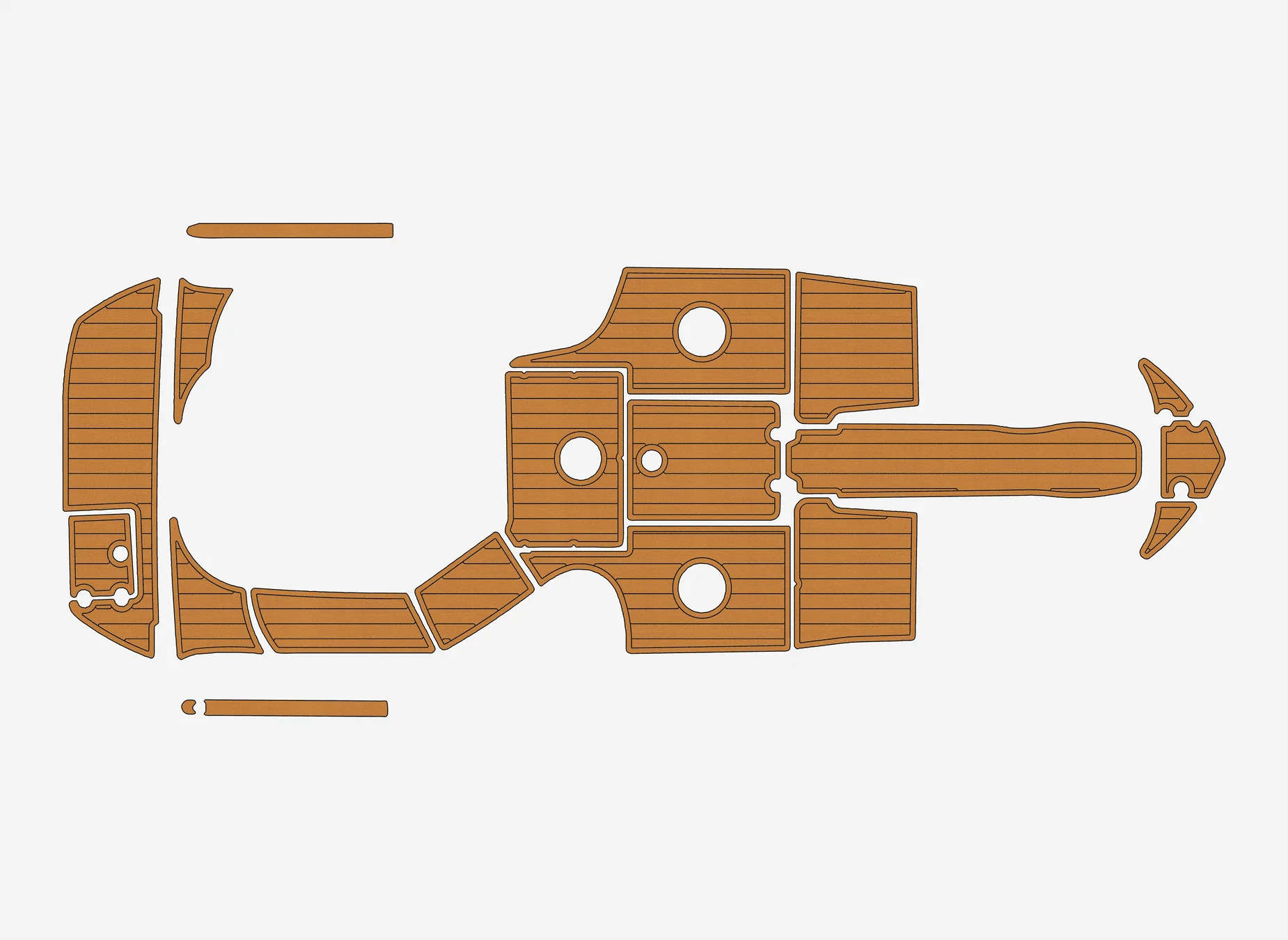 

2004-2005 Crownline 216 1/4 "6 мм пена EVA Нескользящий морской коврик из тикового дерева из ПВХ, ковер цвета морской волны, морской пол