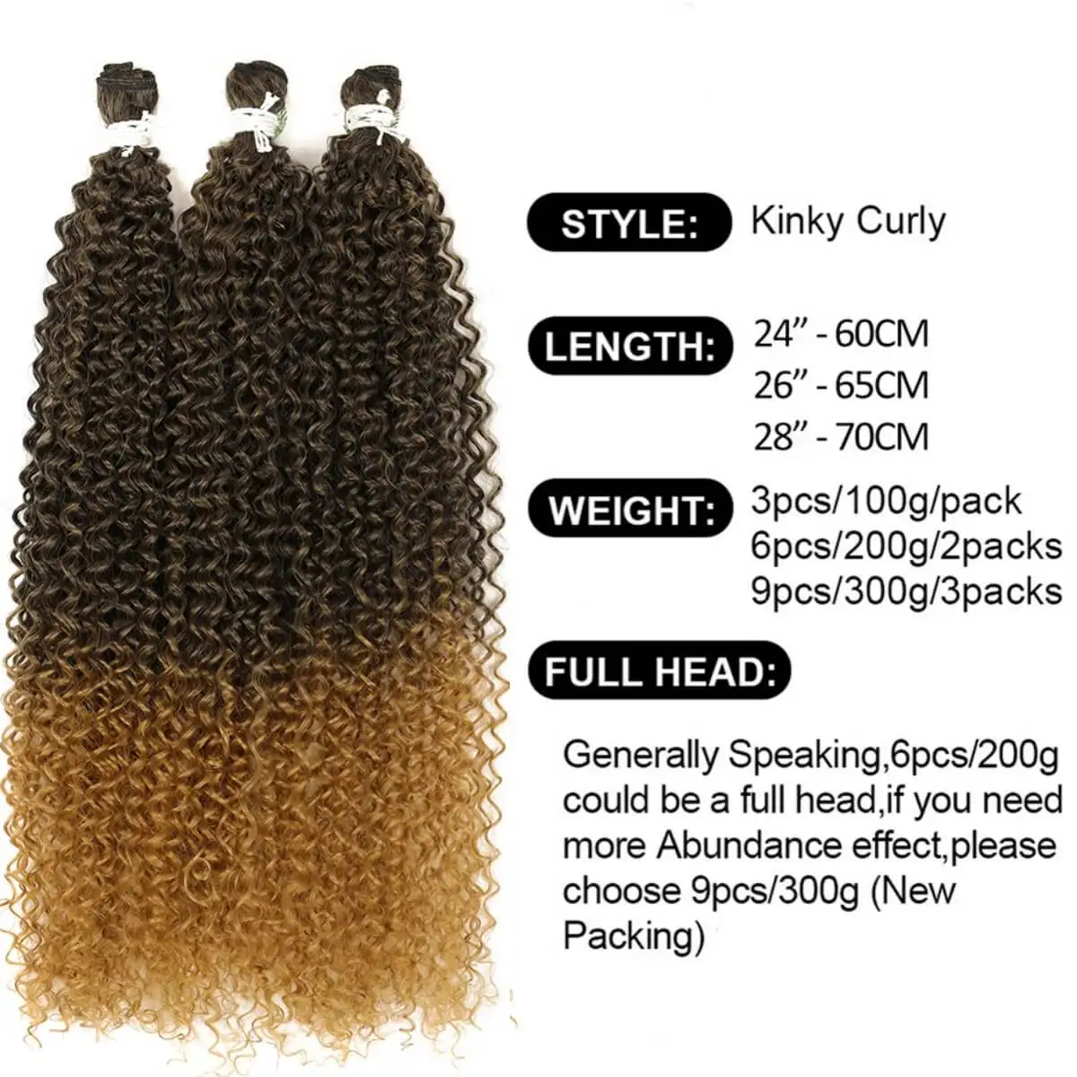 28 Inch Synthetic Kinky Curly Hair Bundles Afro Curly Organic Fiber Jerry Weave Hair Extensions 70cm