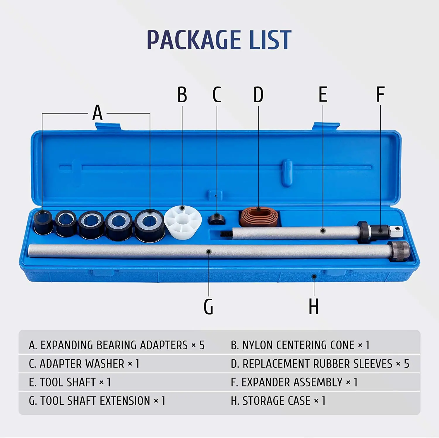 Cam Bearing Removal Installation Tool Set Camshaft Bearing Tool Kit with 1-1/8-2-2/3 Inch Adapters,Most Domestic Import Vehicles