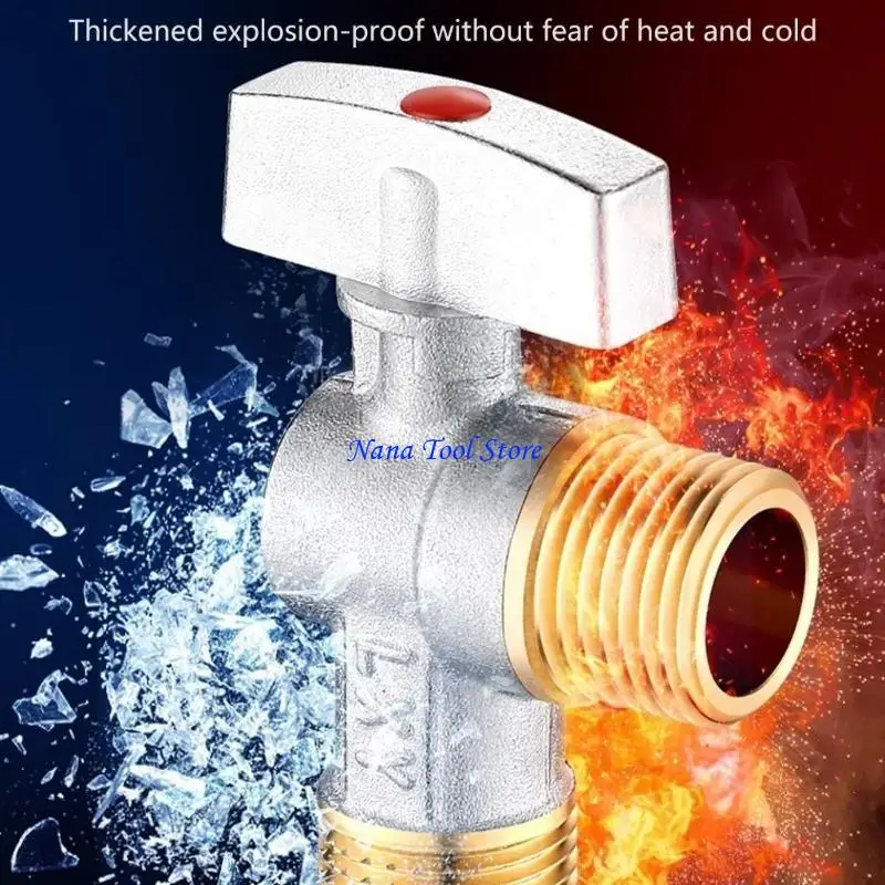 31GJ Stable Brass Valves 1/2'' Inlet Outlet Valves Easy Install for Water Heater