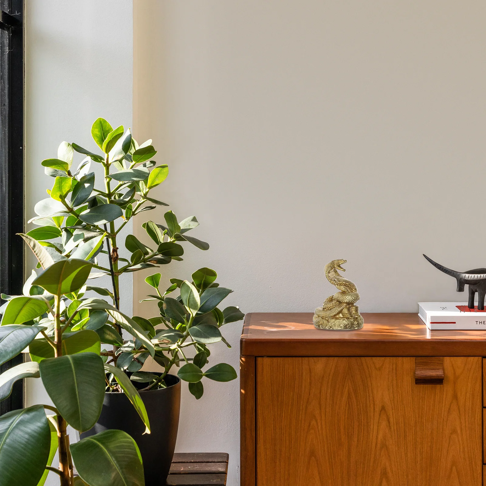 

Exquisite Brass Snake Adornment Smooth Surface Comfortable Touch Perfect for Desktop Car Home Decor Brass Snake Statue