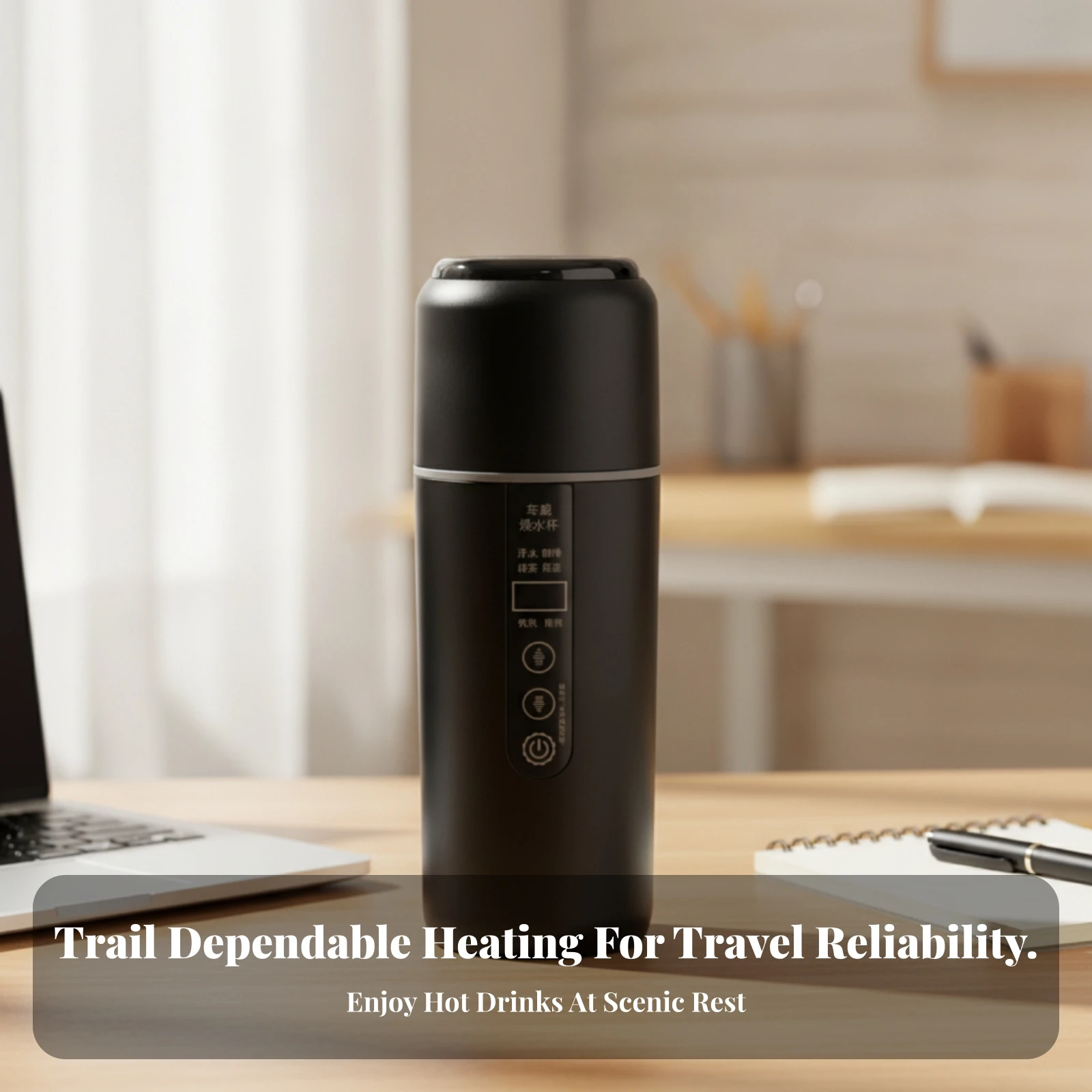 Car Electric Heating Cup Temperature Control Car Heating Cup Electric Travel Mug Digital Portable for Drivers, Road Trips