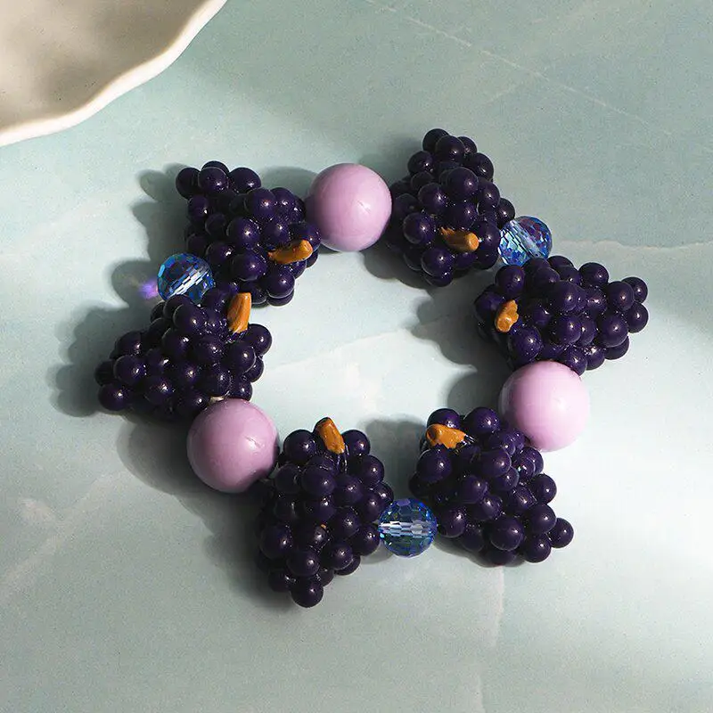 Niedliches 3D-Simulations-Harz-Frucht-Charm-Armband mit Kunstperlen- und Strassdetails für den täglichen Gebrauch, Partys und den Sommer-Strandurlaub. – Detail 6