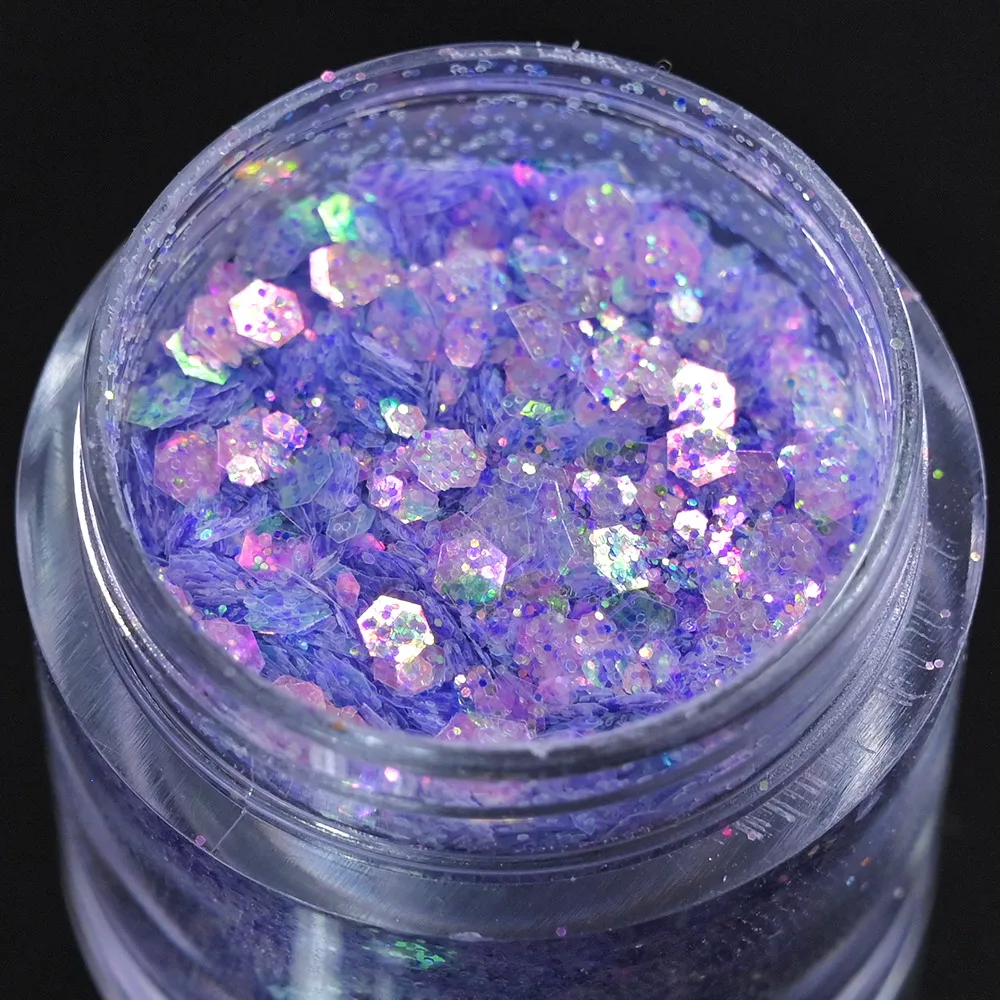 10 colori 50 g/borsa Nail Sparkly Glitter Gradient paillettes Gel UV sciolto Glitter misto polvere olografica Holo fai da te Glitter cosmetico