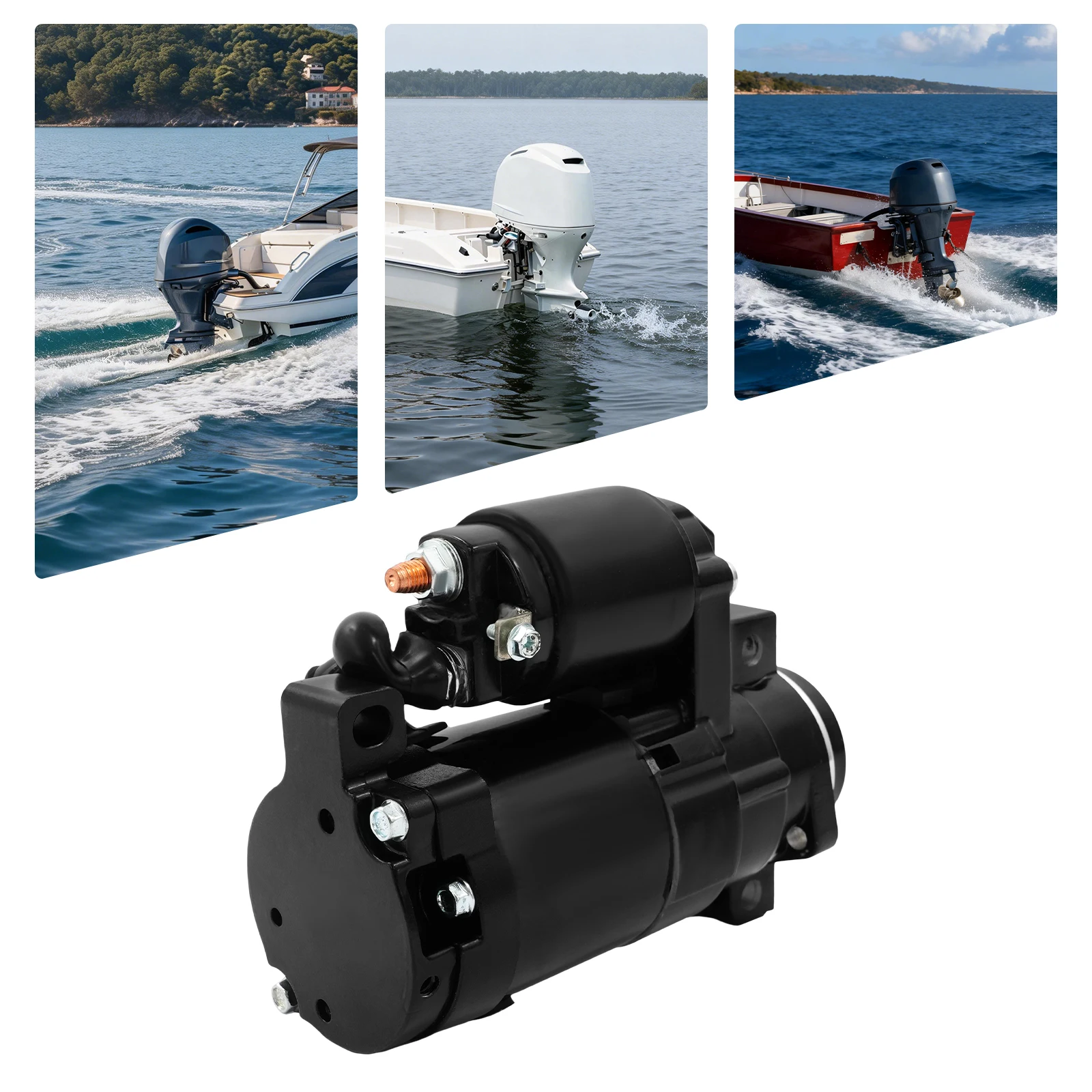 Marine Starter Motor 6BG-81800-00, Outboard Starter For YAMAHA 4-Stroke 20-40HP F20-F40, 12V 1kW 9 Teeth