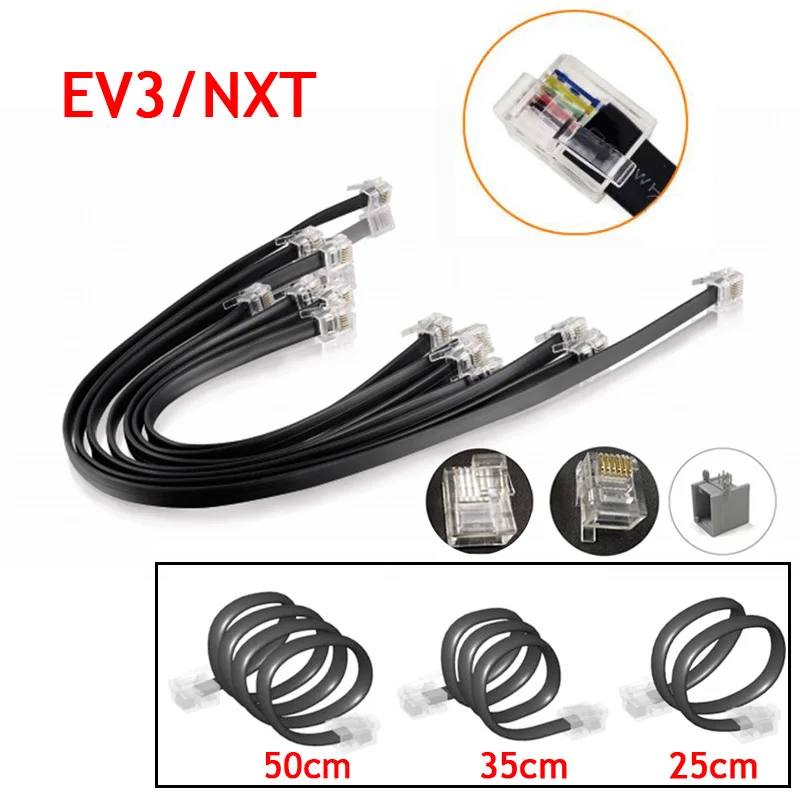 

10Pcs/lot Ev3 Data Line Crystal Connector Cable Bb601 Sensor Motor Building Blocks Model Parts Fit for Moc Ev3 Robot 45544 9898