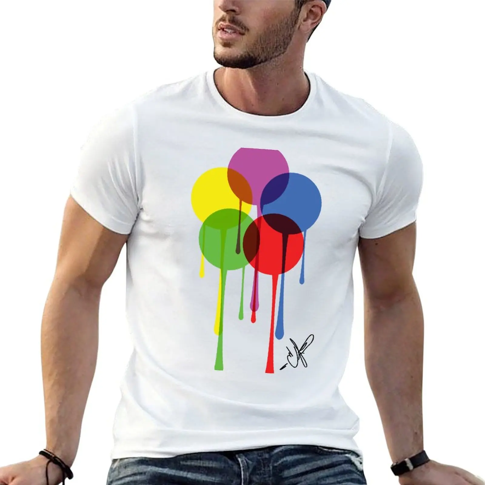 Camiseta Krylon Drip Logo Tribute, camisetas de algodón 100% negro, camiseta lisa de algodón para hombre, paquete de camisetas gráficas para hombre, camiseta