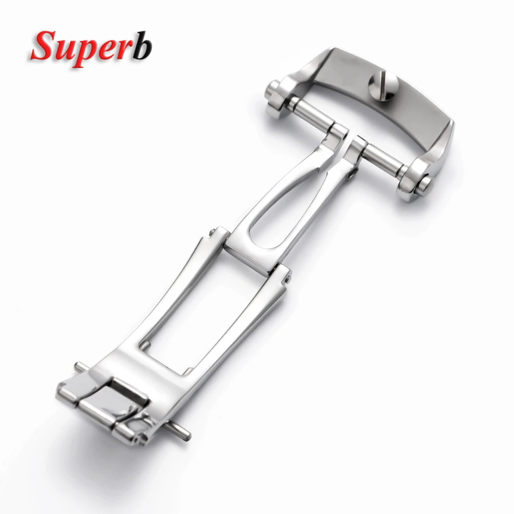 Para Blancpain CIFTY FATHOMS Cierre de acero inoxidable Hebilla de mariposa Hebilla plegable 20 mm para correa de cuero de nailon Cierre de silicona