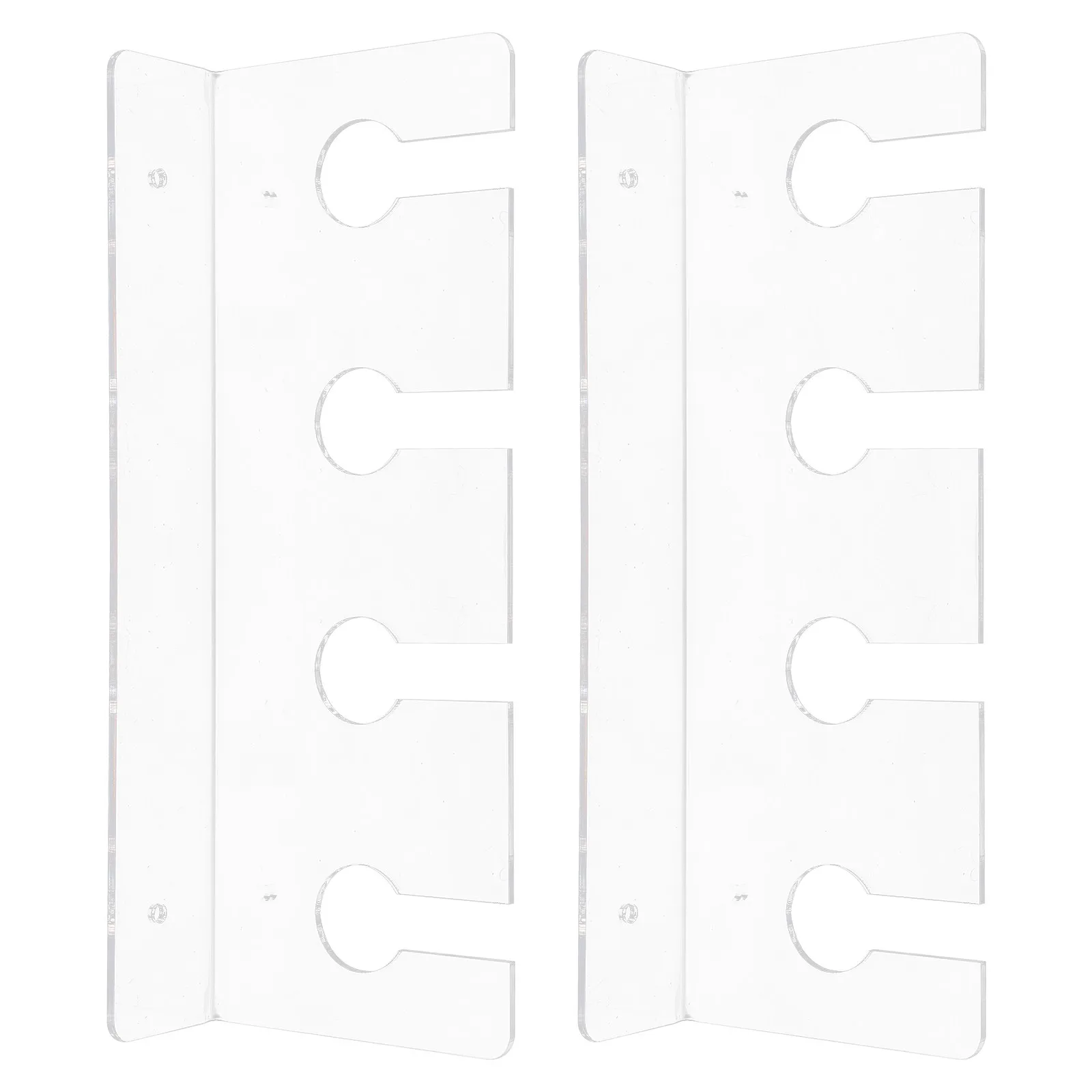 2Pcs Clear Acrylic Wine Glass Rack Under Cabinet Hanging Stemware Holder Space Saving Wine Glass Organizer for Kitchen Bar