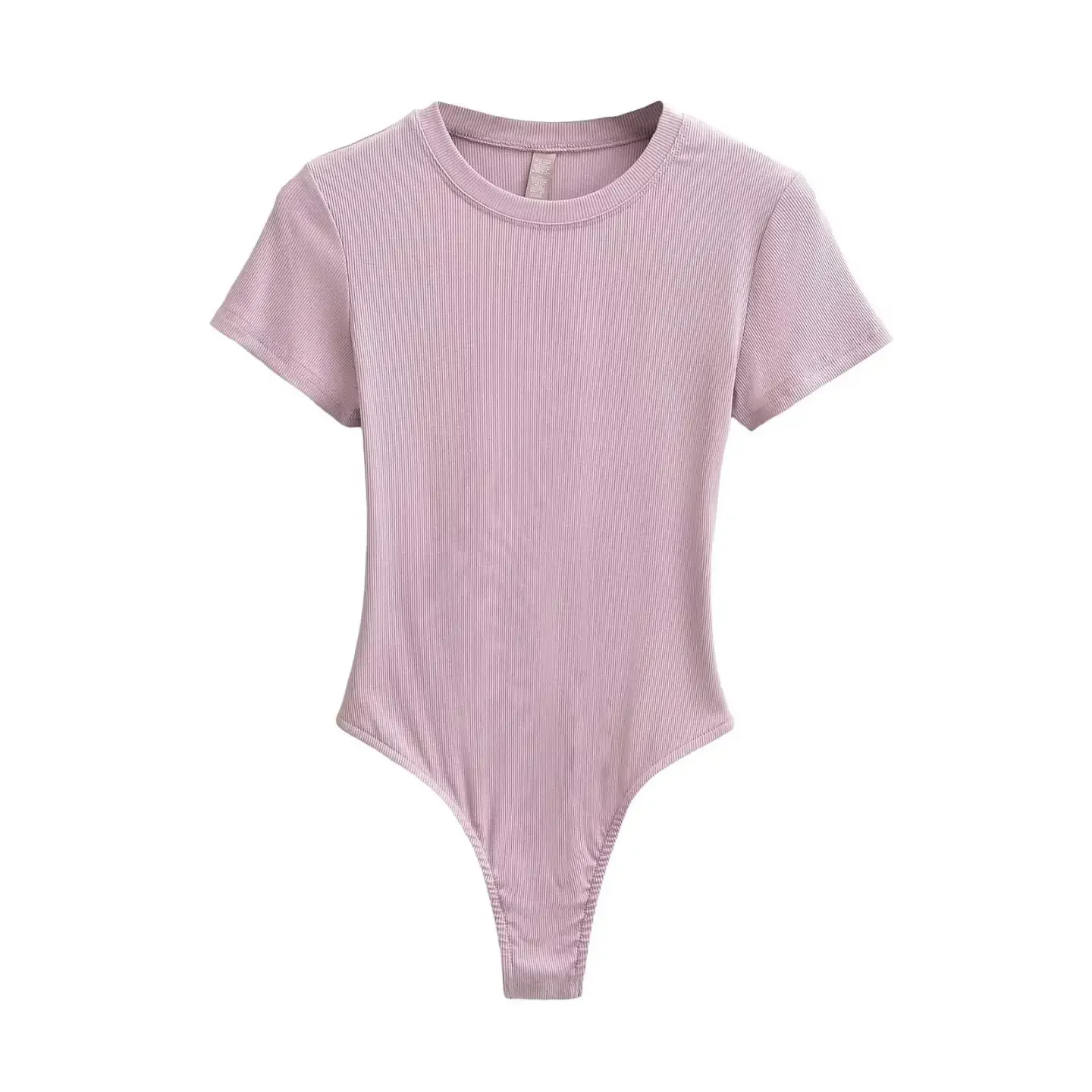 Slim Fit round Ne e Crotch T-irt Women's Base Layer One-Piece ort Sve Basic Street Sle Knitted Top