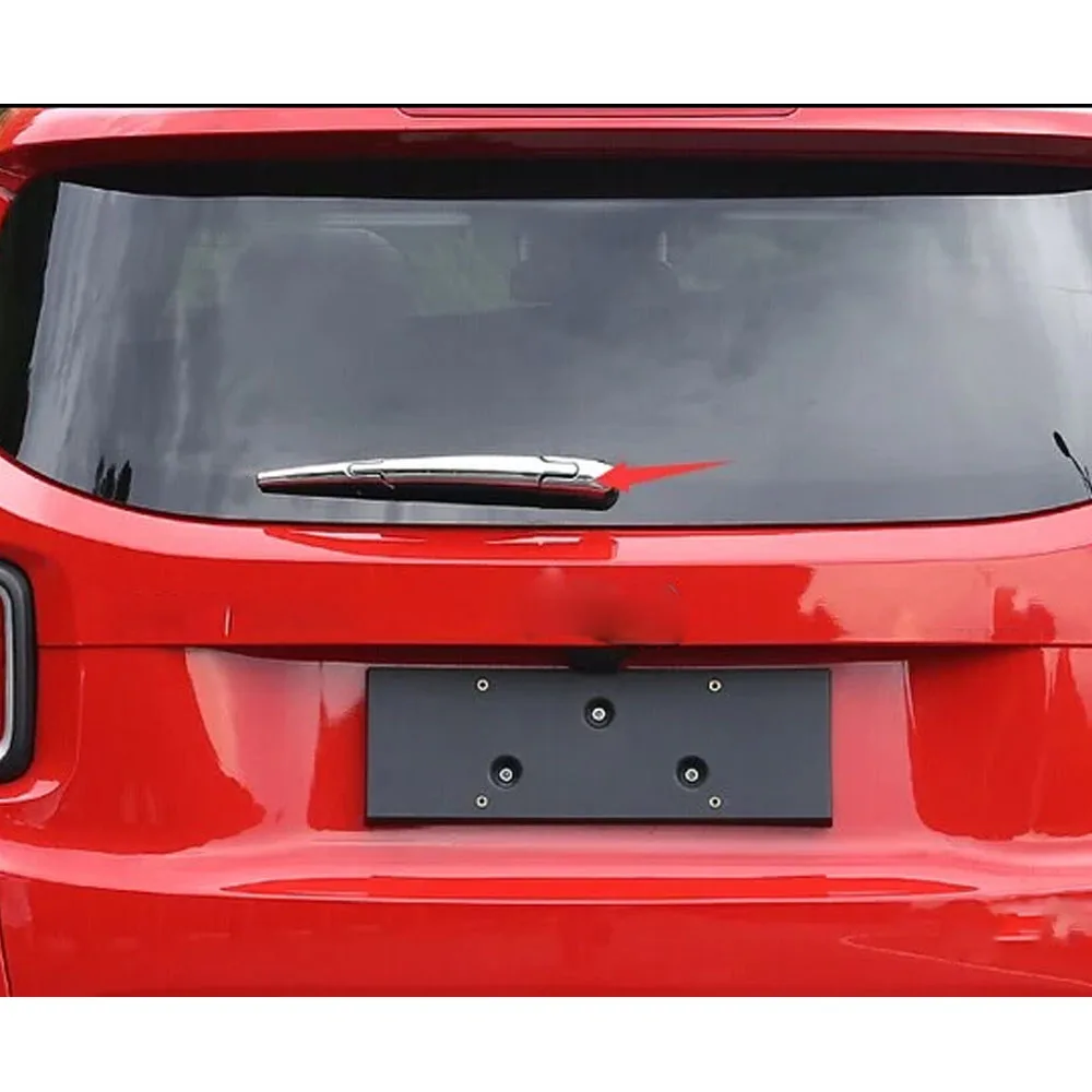 For Jeep Renegade 2016 2017 2018 2019 2020 2021 Car ABS Chrome Car Rear Back Glass Wiper Wash Nozzle Frame Trim Tail Window Trim