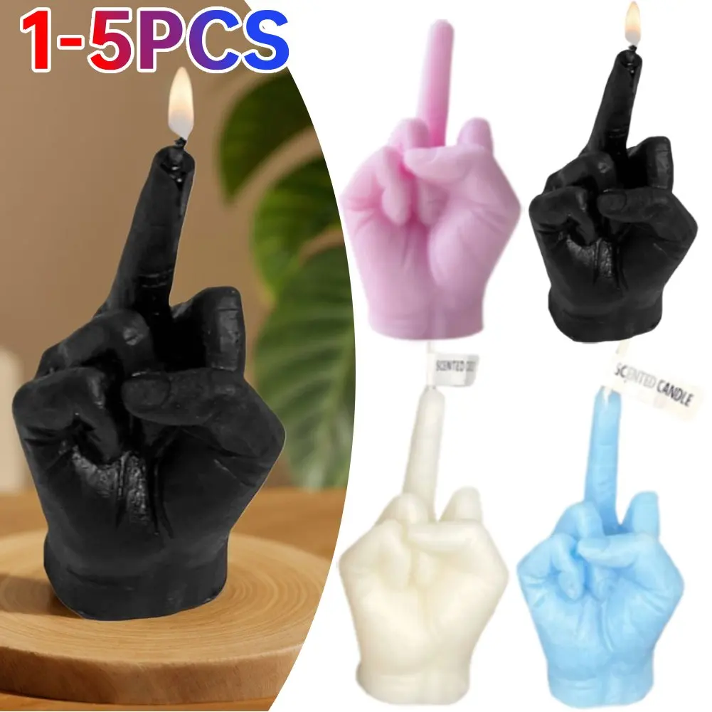 Funny Middle Finger Scented Candle Creative Candle Soy Wax Long Lasting Candle Aromatherapy Hand Gesture Candle for Home