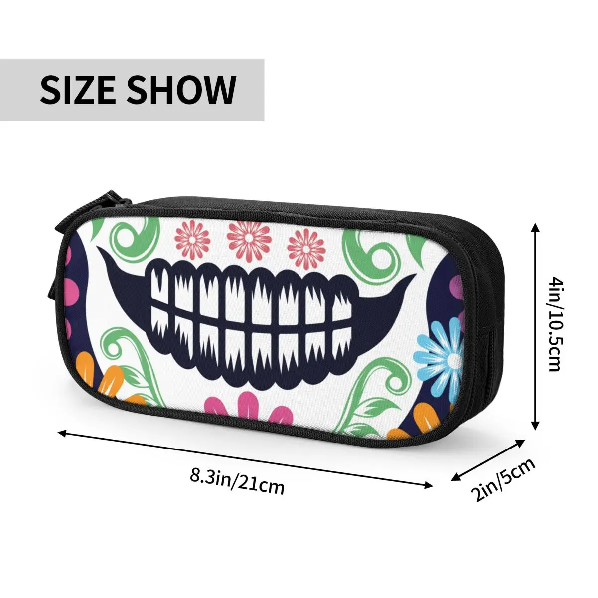 Day Of The Dead Sugar Skull Pencil Cases Pencilcases Pen Holder for Student Large Storage Bag Students School Gifts Stationery