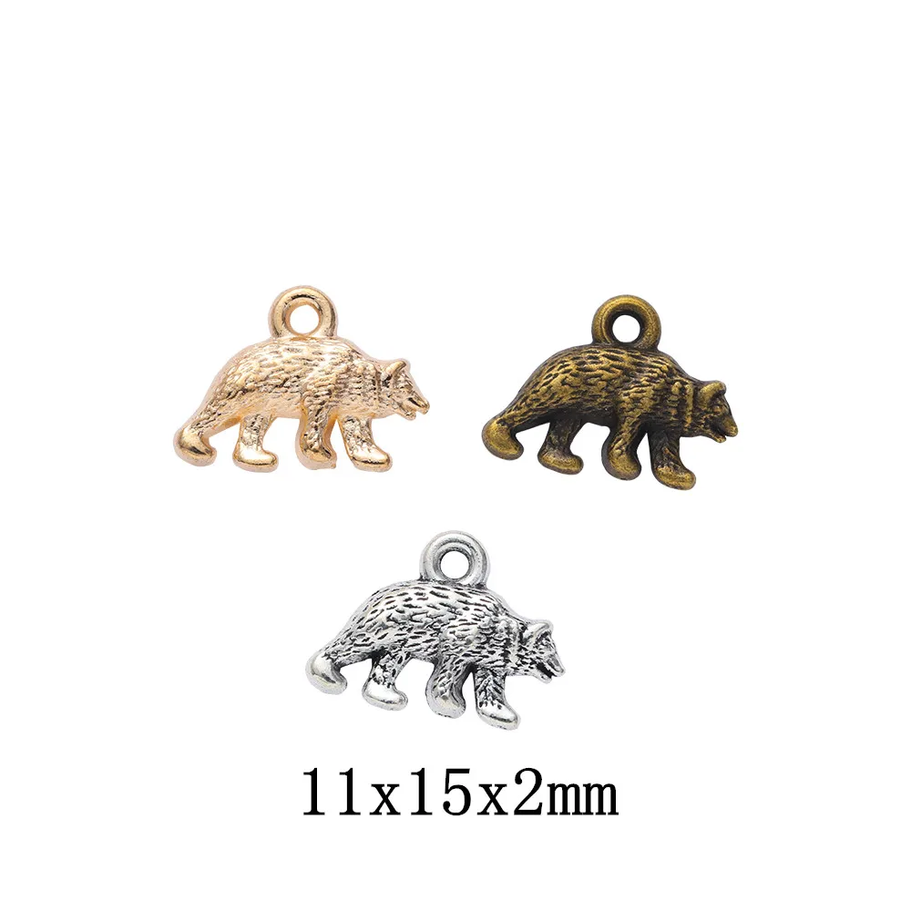 Wholesale 40 pcs Vintage Charms Bear Pendant Antique bronze Fit Bracelets Necklace DIY Metal Jewelry Making554