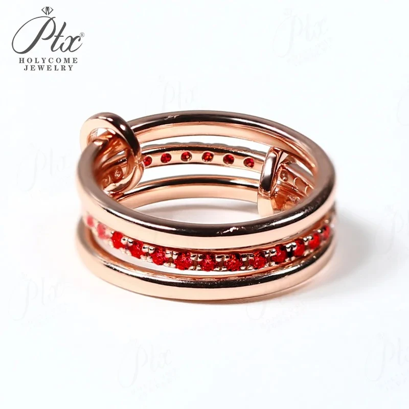 

Stacking Ring Lab Grown Moissanite Sapphire 925 Silver 10K 14K 18K Gold Multilayer Connecting Band Stylish Fashionable Wholesale