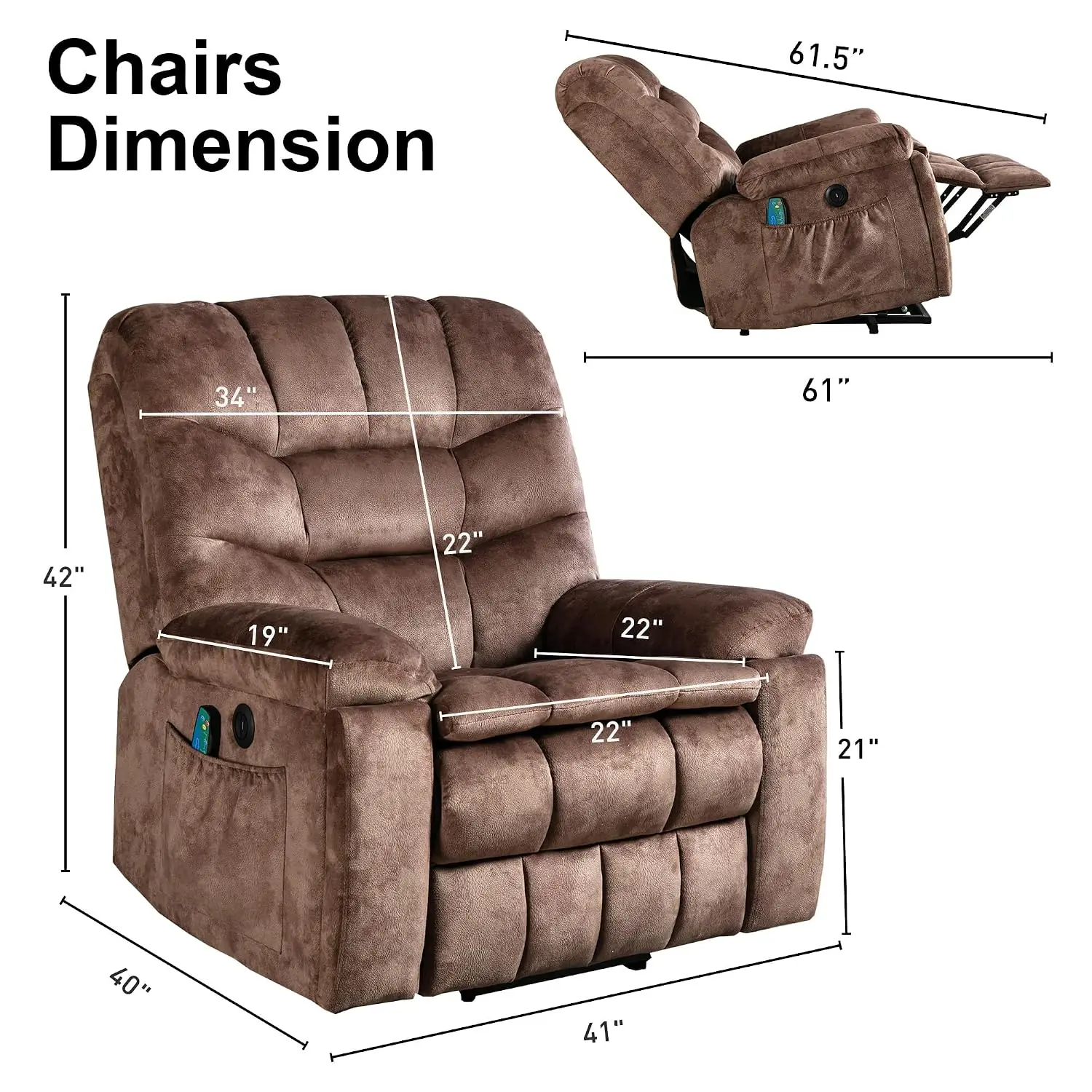 Power Lift Recliner Chair with Massage & Heating, High Back Electric Lift Chair for Elderly, Upholstered Single, Customized